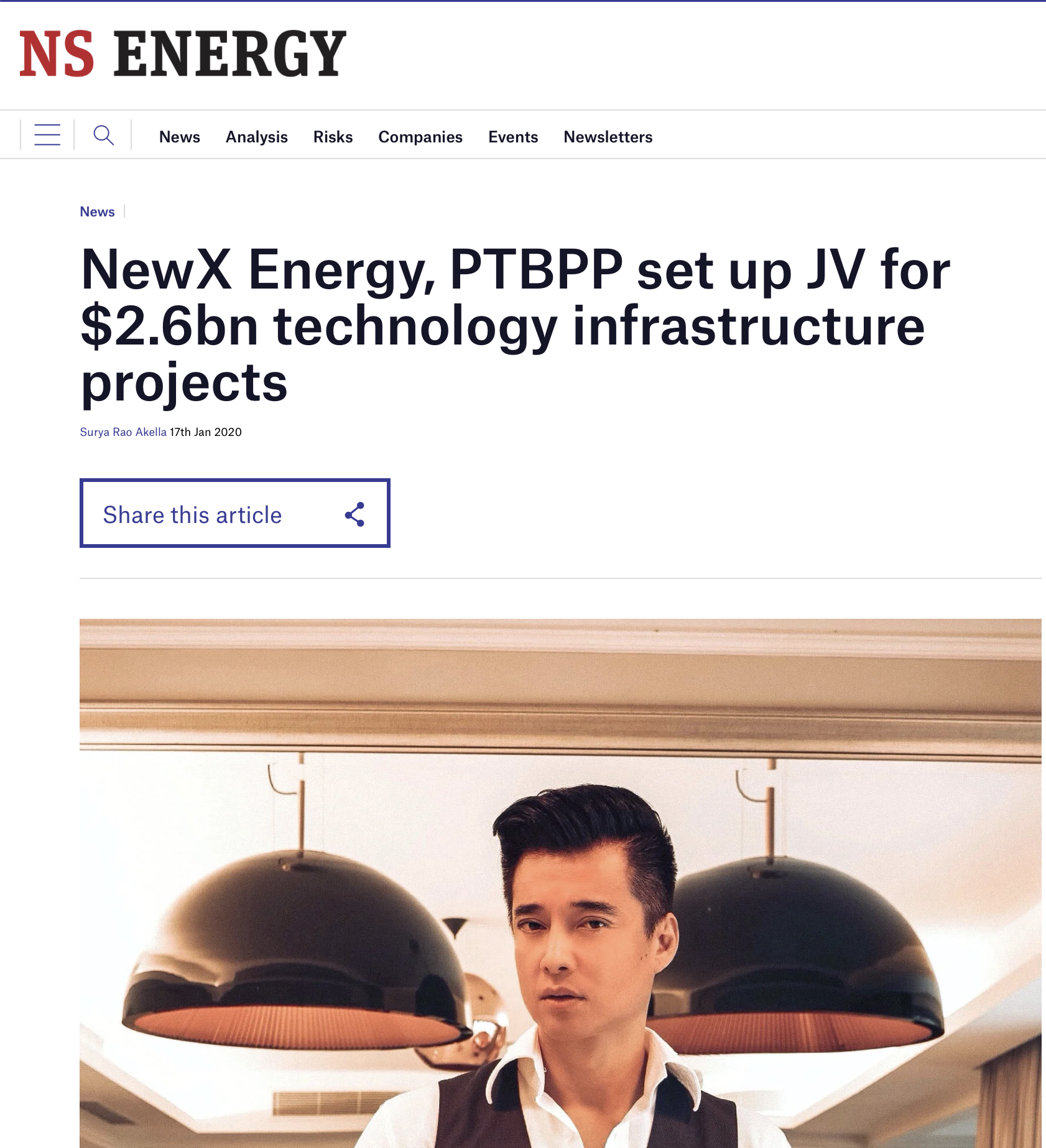 NewX Energy, PTBPP set up JV for $2.6bn technology infrastructure projects