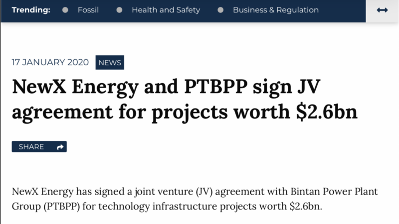 NewX Energy and PTBPP sign JV agreement for projects worth $2.6bn