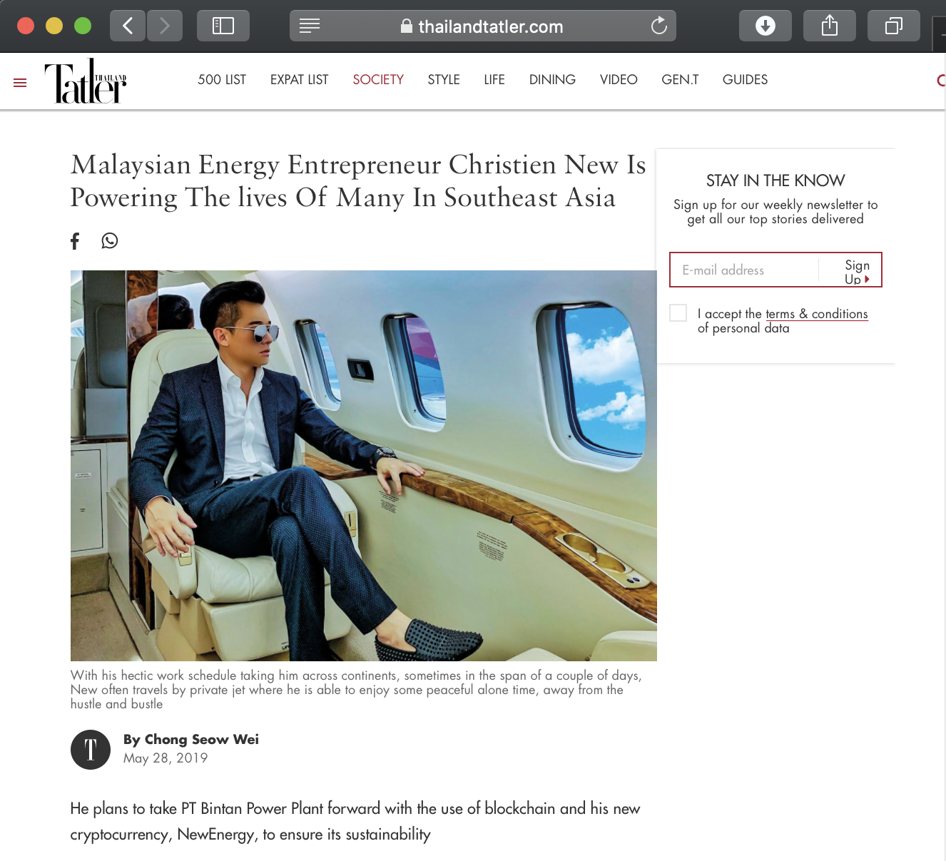 Tatler Thailand – Malaysian Energy Entrepreneur Christien New Is Powering The lives Of Many In Southeast Asia